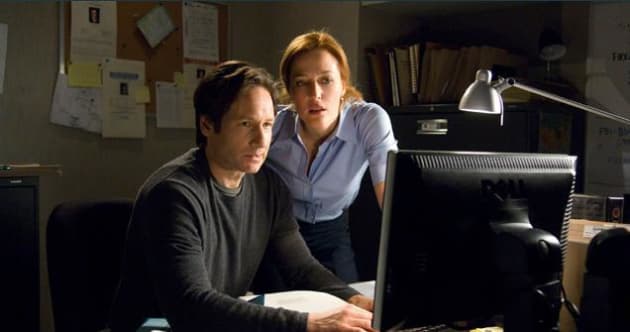 Mulder and Scully on their computer