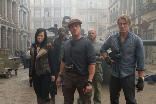 Sylvester Stallone and Dolph Lundgren in The Expendables 2
