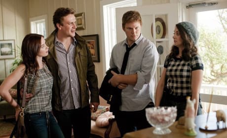 Emily Blunt, Jason Segel, Chris Pratt and Alison Brie in The Five Year Engagement