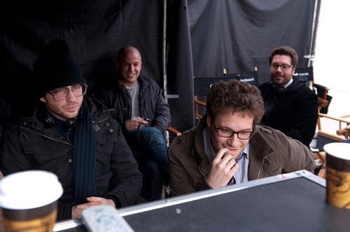Seth Rogen on the set of 50/50