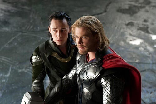 Chris Hemsworth and Tom Hiddleton in Thor