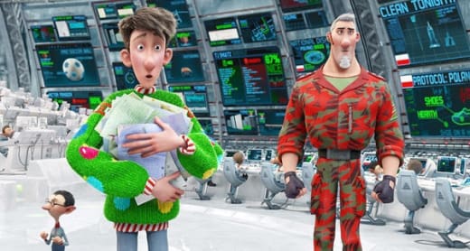 Hugh Laurie and James McAvoy in Arthur Christmas