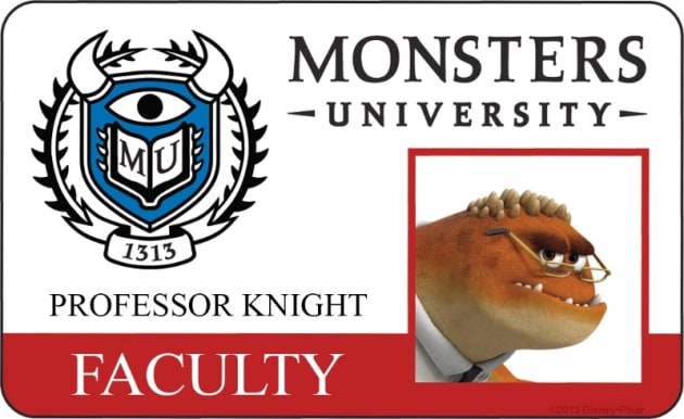 Professor Knight Monsters University Student ID