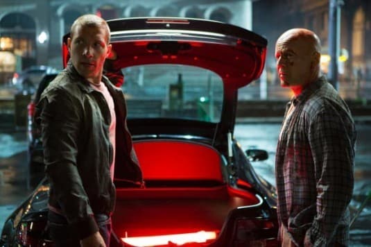 Jai Courtney and Bruce Willis A Good Day to Die Hard
