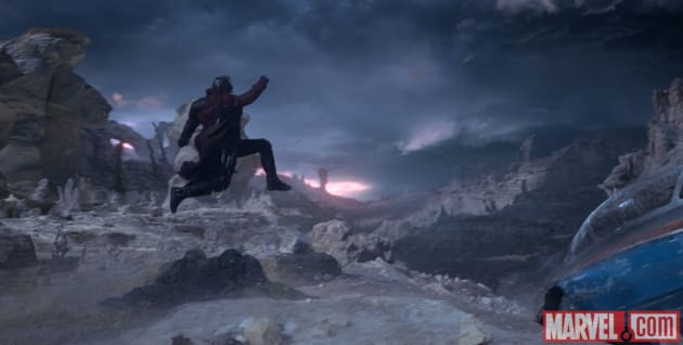 Guardians of the Galaxy Chris Pratt Leaps
