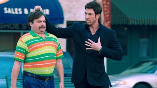 Dylan McDermott and Zach Galifianakis in The Campaign
