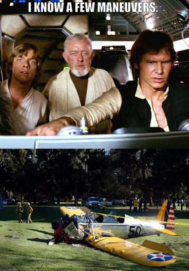 Harrison Ford Star Wars Plane Crash Meme