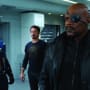 Samuel L. Jackson, Chris Evans and Robert Downey Jr. in The Avengers