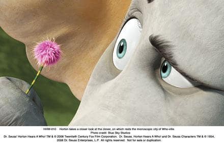 Horton examines a clover
