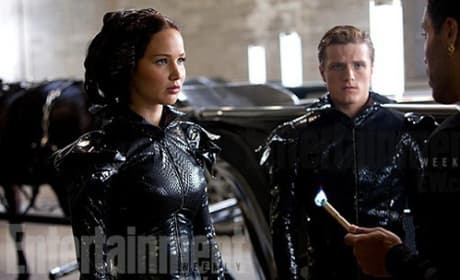 Jennifer Lawrence, Josh Hutcherson and Lenny Kravitz in The Hunger Games