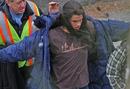 Lautner on Set