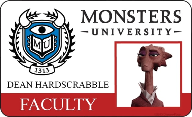 Dean Hardscrabble Monsters University Student ID