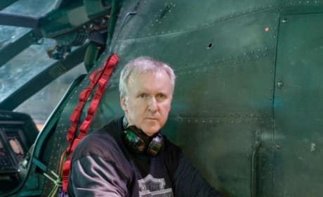 James Cameron directs in camoflauge pants 
