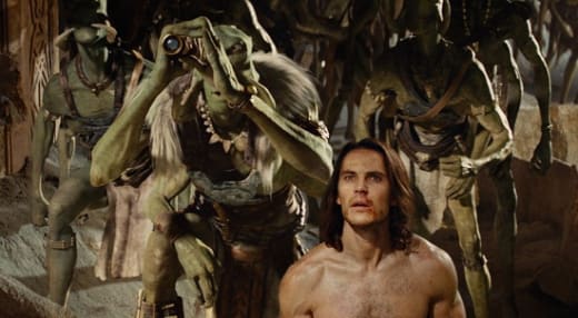 Willem Dafoe and Taylor Kitsch in John Carter