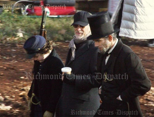 Steven Spielberg and Daniel Day Lewis on the Set of Lincoln