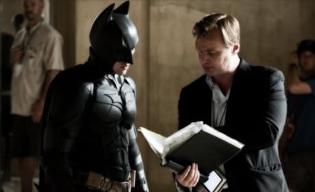 The Dark Knight Christian Bale Christopher Nolan Set Photo