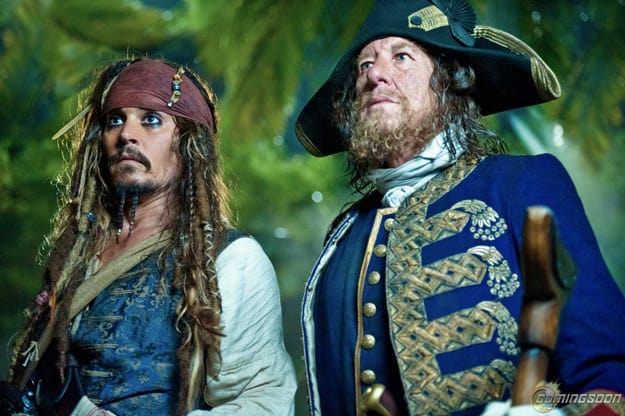 Captain Jack Sparrow and Barbossa