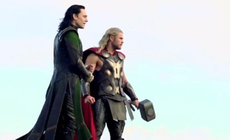 Chris Hemsworth and Tom Hiddleston Thor The Dark World