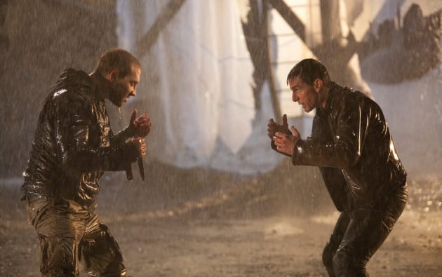 Jai Courtney and Tom Cruise Jack Reacher