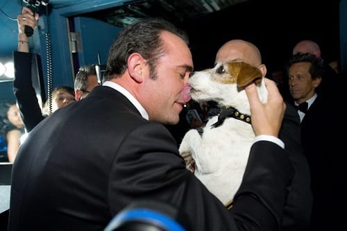 Jean Dujardin and Uggie at The Oscars
