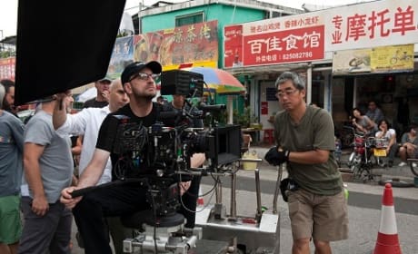 Steven Soderbergh filming Contagion