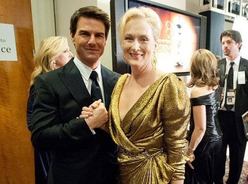 Tom Cruise and Meryl Streep Backstage at Oscars