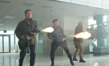 Sylvester Stallone, Arnold Schwarzenegger and Bruce Willis The Expendables 2