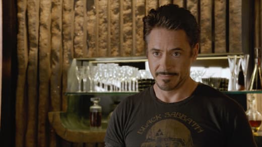 Robert Downey is Tony Stark in The Avengers