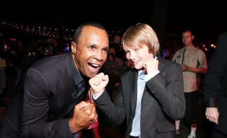 Dakota Goyo and Sugar Ray Leonard at Real Steel Premiere