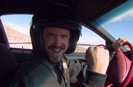 Aaron Paul at Need for Speed Driving School