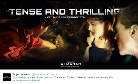 Movie Fanatic Calls Project Almanac "Tense and Thrilling"