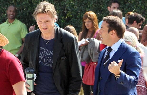 Liam Neeson on Entourage Set