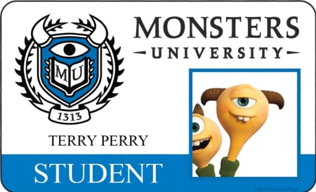 Terry Perry Monsters University Student ID