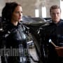 Jennifer Lawrence, Josh Hutcherson and Lenny Kravitz in The Hunger Games