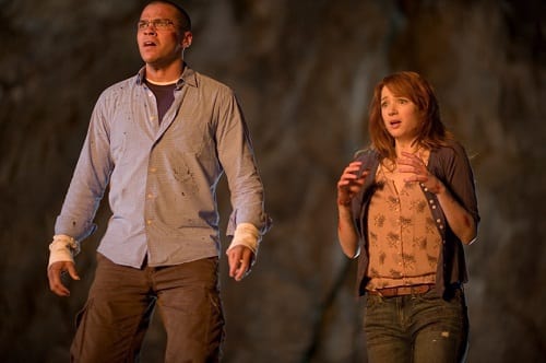Kristen Connolly and Jesse Williams in The Cabin in the Woods