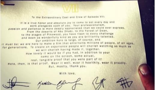Star Wars Episode VII Thank You Note