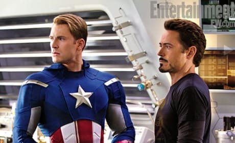 Chris Evans and Robert Downey Jr. in The Avengers