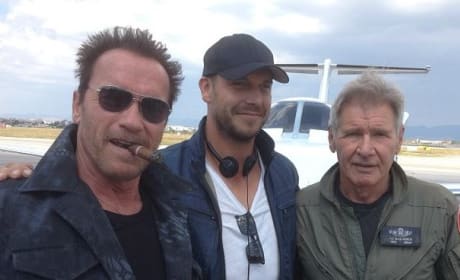 The Expendables 3: Arnold Schwarzenegger Tweets Photo With Harrison Ford!