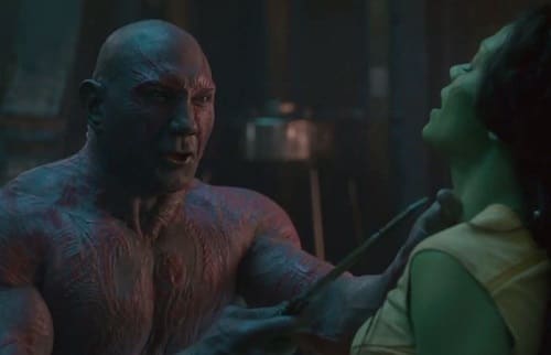 Guardians of the Galaxy Dave Bautista Zoe Saldana