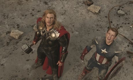 Chris Evans and Chris Hemsworth in The Avengers