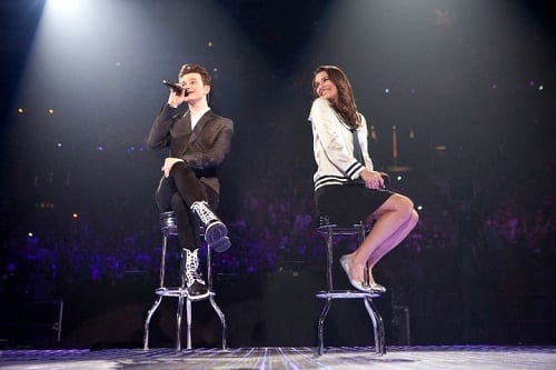 Lea Michele and Kurt Colfer in Glee: The 3D Concert Movie