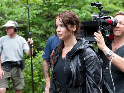 Jennifer Lawrence on the Set of The Hunger Games