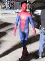 Andrew Garfield on Set of Spider-Man