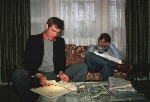 Harrison Ford Studies His Lines