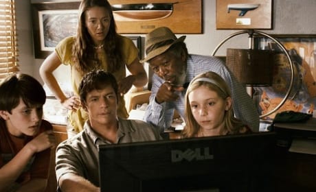 Morgan Freeman and Harry Connick Jr in Dolphin Tale