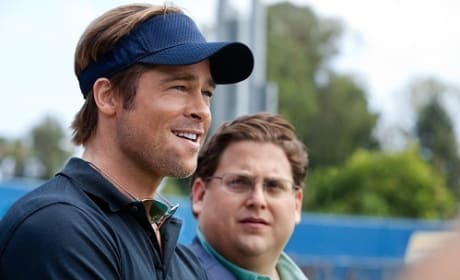 Jonah Hill and Brad Pitt in Moneyball