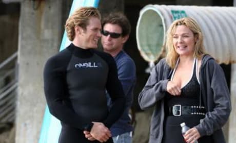 Kim Cattrall, Jason Lewis on Set of Sex and the City: The Movie