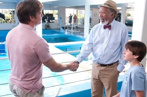 Morgan Freeman and Nathan Gamble in Dolphin Tale