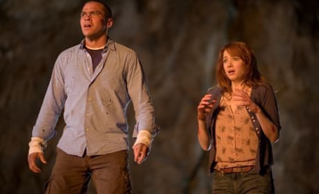 Kristen Connolly and Jesse Williams in The Cabin in the Woods