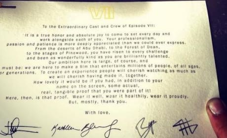 Star Wars Episode VII Thank You Note